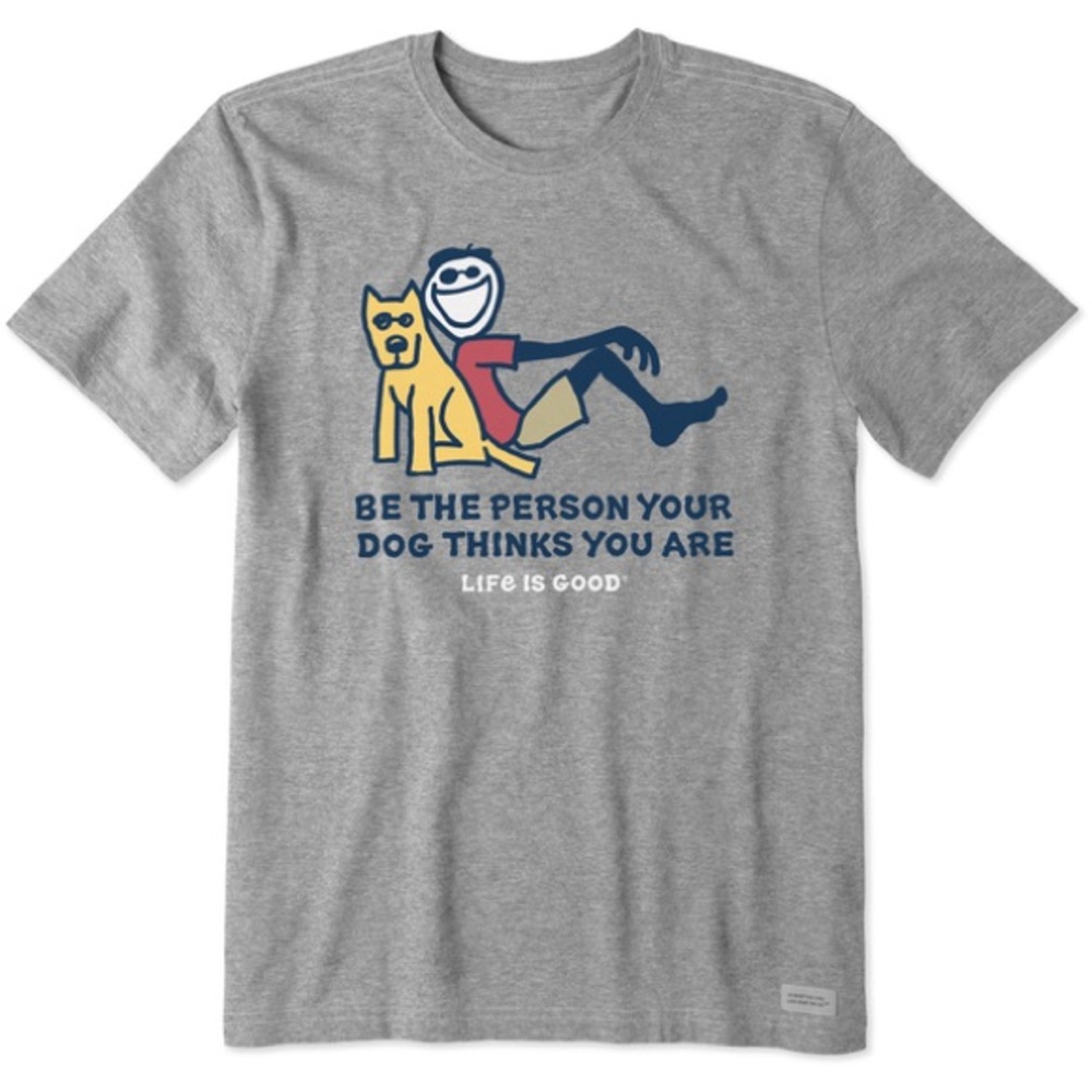 Life Is Good Men's Jake and Rocket Be The Person Crusher Tee Dog - Picture 2 of 10
